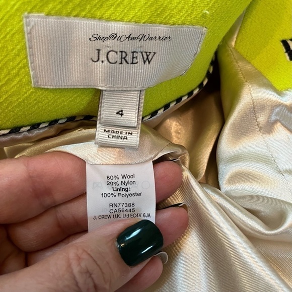 J.Crew Collection NWOT neon wool blend double breasted peacoat *shop@iamwarrior - Picture 14 of 15
